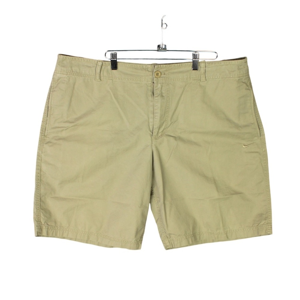 Nike Athletic Dept 9” Men Shorts Cotton Size 40 Khaki Flat Front